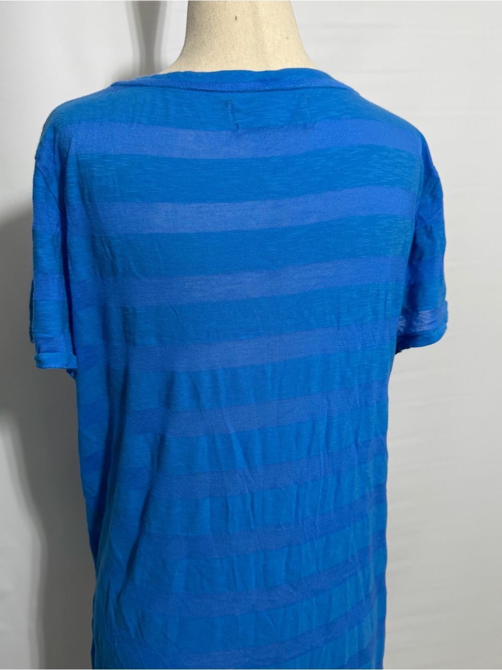 American Eagle • Slub Striped V Neck Henley Top Blue XXL ASO Bella Swan - Picture 7 of 12